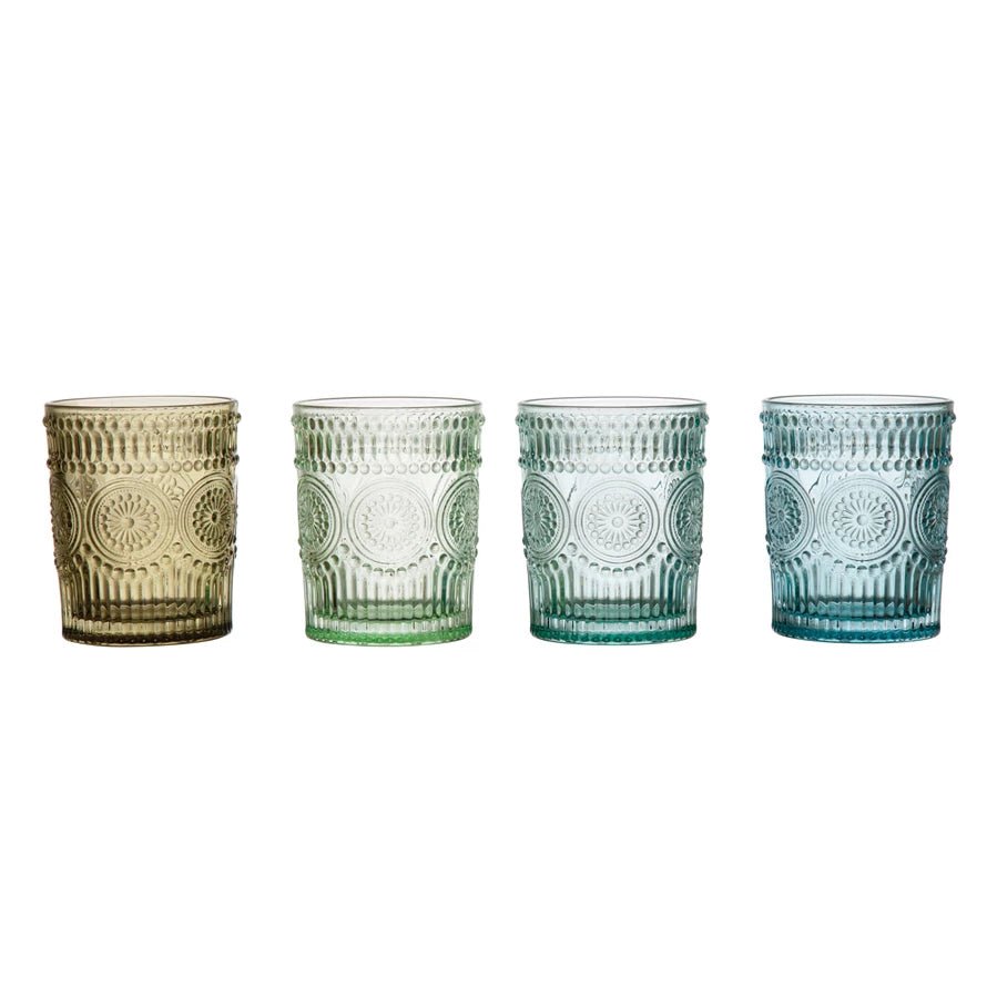 Embossed Drinking Glass - Merry PigletsCreative Co - Op
