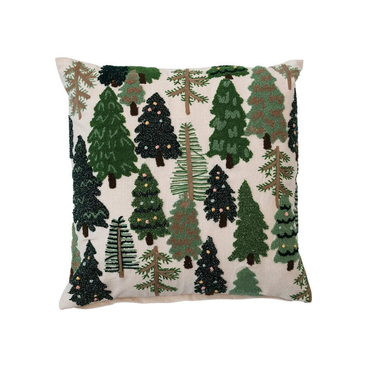 Embroidered Tree Pillow - Merry PigletsCreative Co-Op