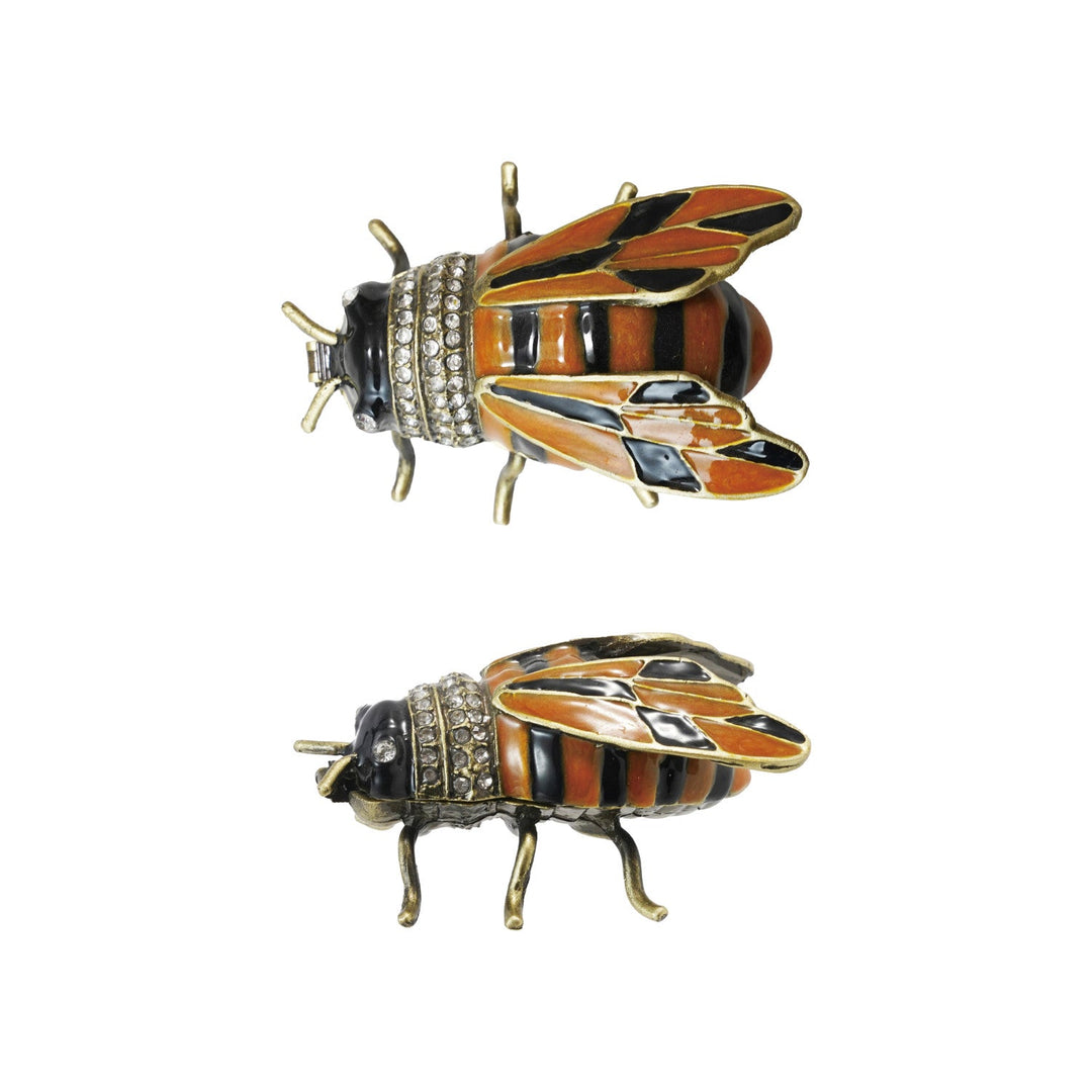 Enameled Bee Trinket Box - Merry PigletsCreative Co - Op