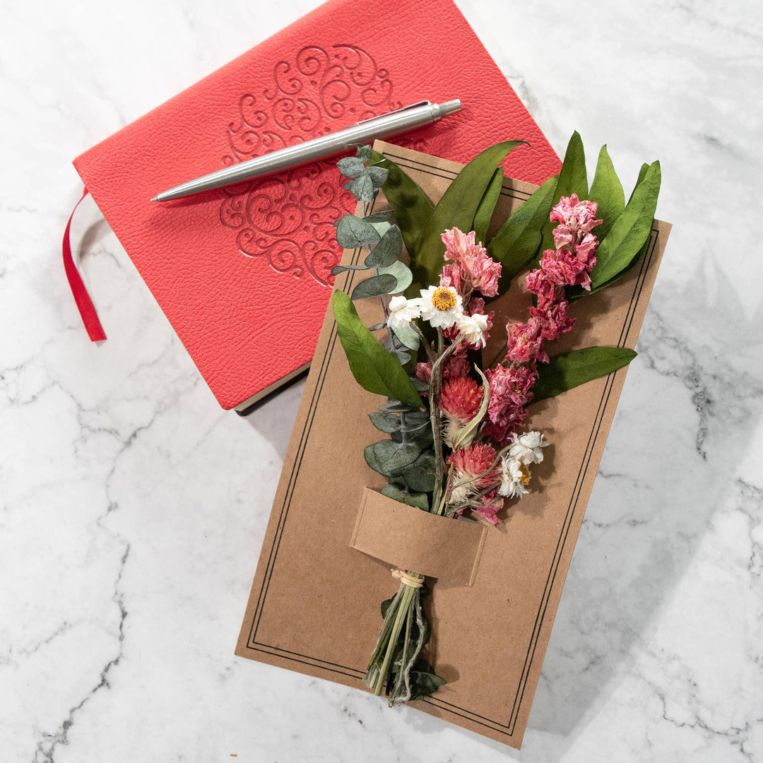 Eucalyptus & Pink Larkspur Mini Bouquet - Merry PigletsAndaluca