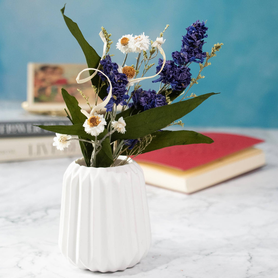 Eucalyptus & Purple Larkspur Mini Bouquet - Merry PigletsAndaluca