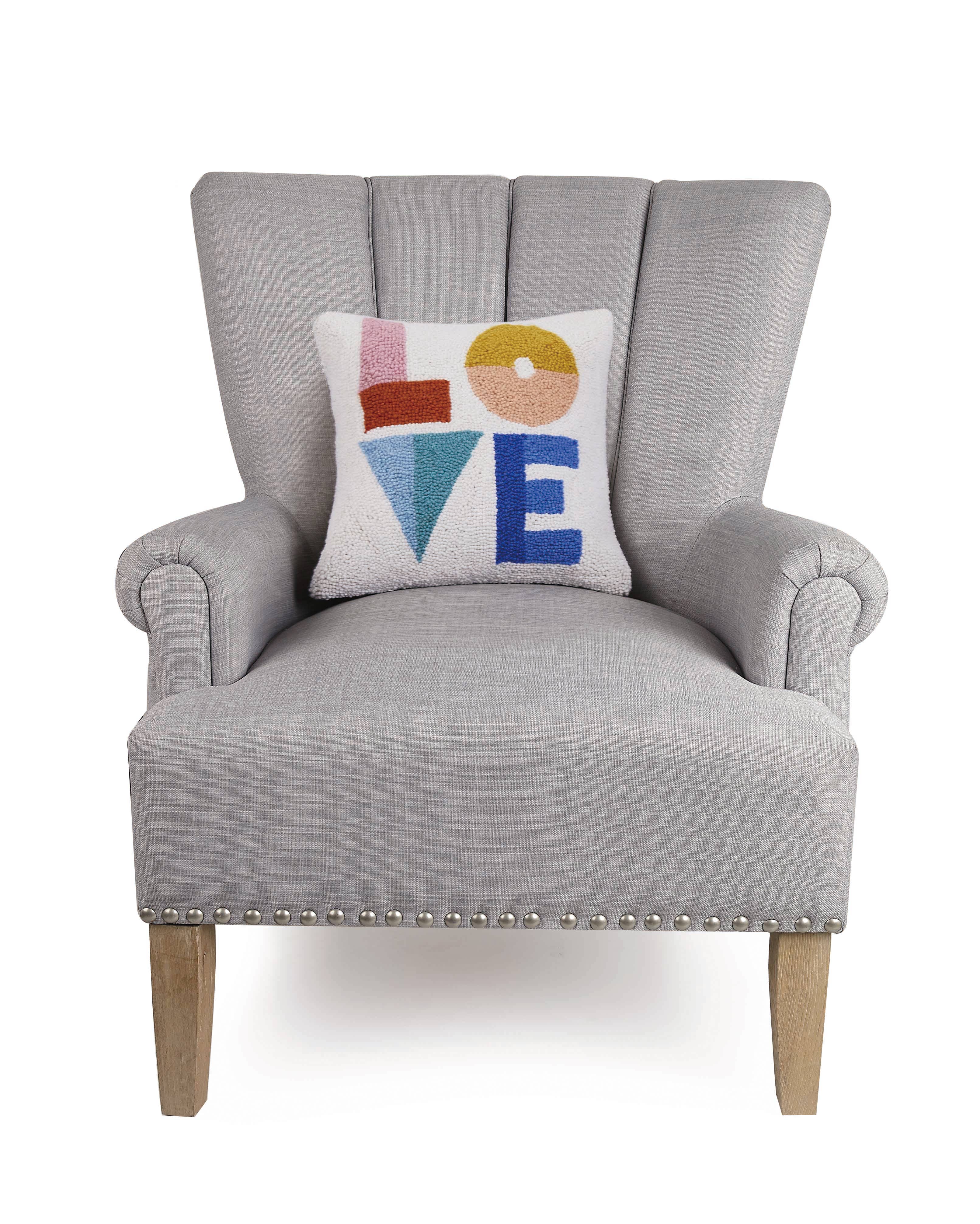 LOVE Wool Hooked Pillow - Thumbnail 2
