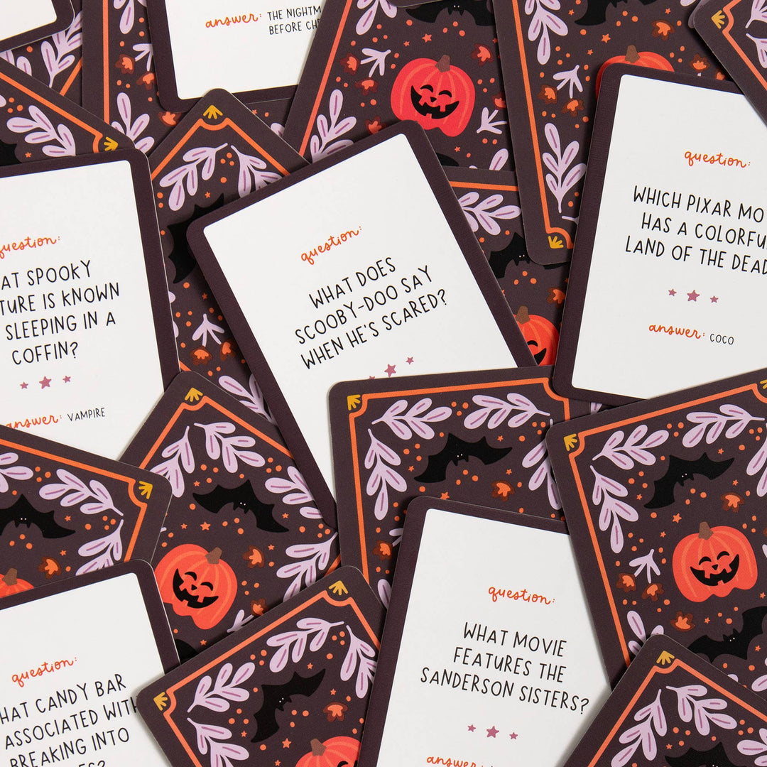 Halloween Trivia Cards in Tin