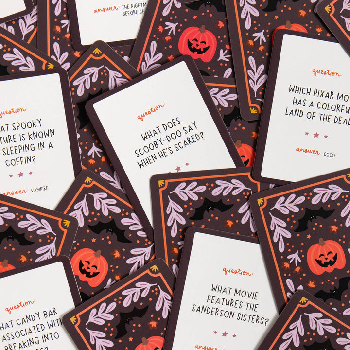 Halloween Trivia Cards in Tin