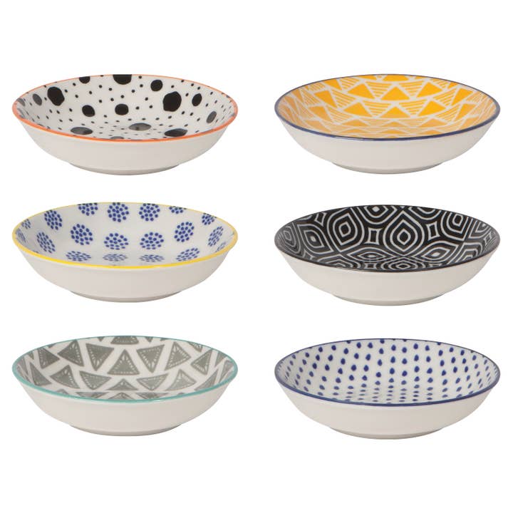 Multi-Color Pinch Bowl Set of 6