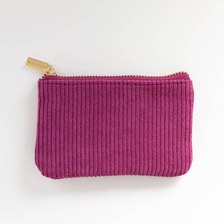 Raspberry Corduroy Coin Pouch