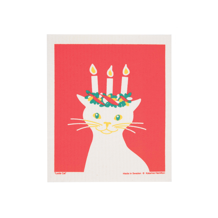 Lucia Cat Swedish Dishcloth