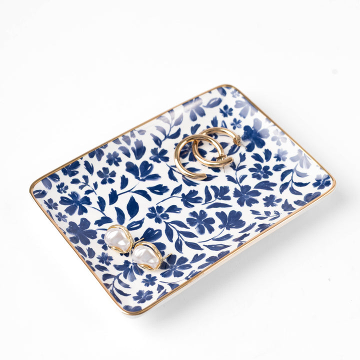 Porcelain Floral Trinket Dish