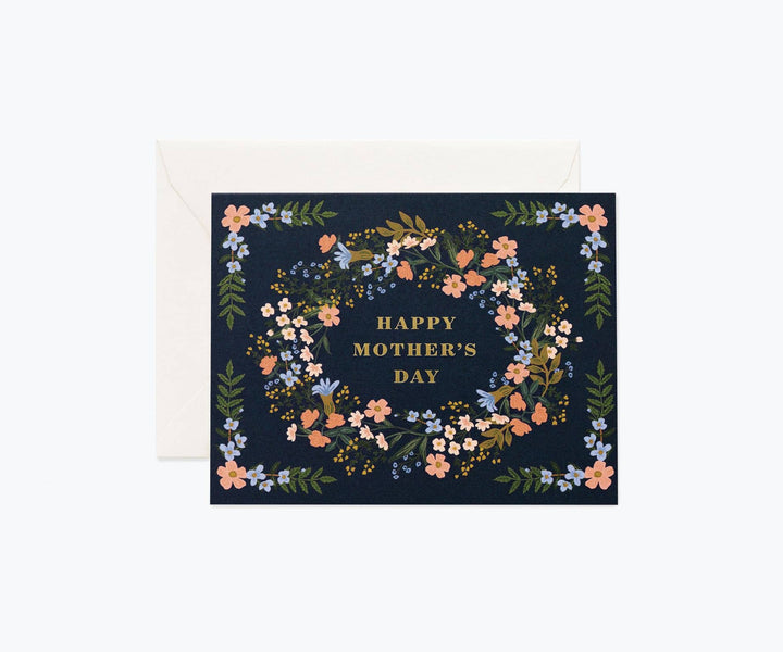 Mother's Day Wreath Greeting Card - Merry Piglets