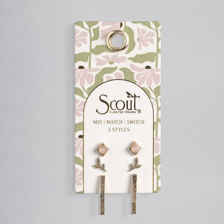 Stud Earrings Trio Set