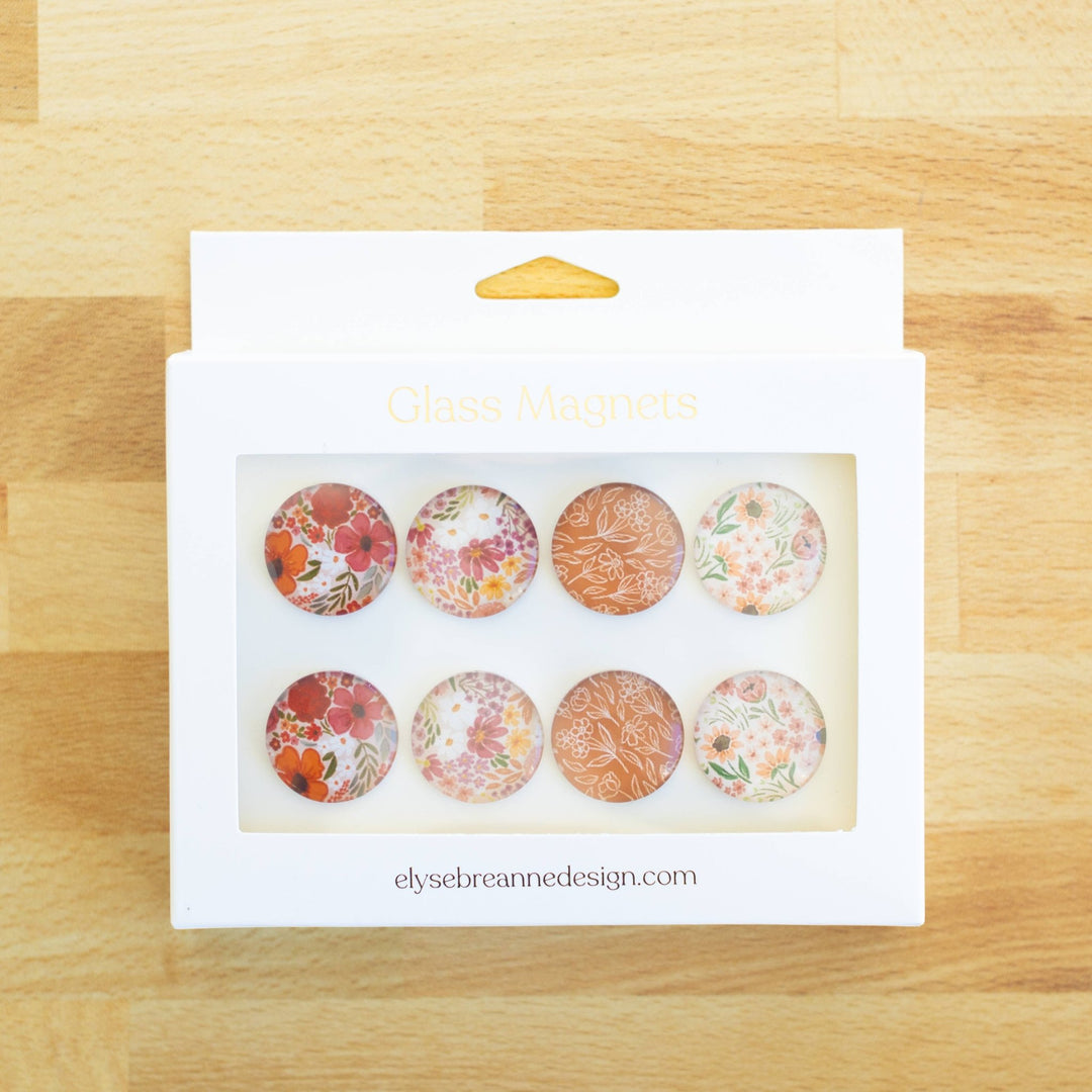 Fall Floral Glass Magnets Set - Merry PigletsElyse Breanne Design