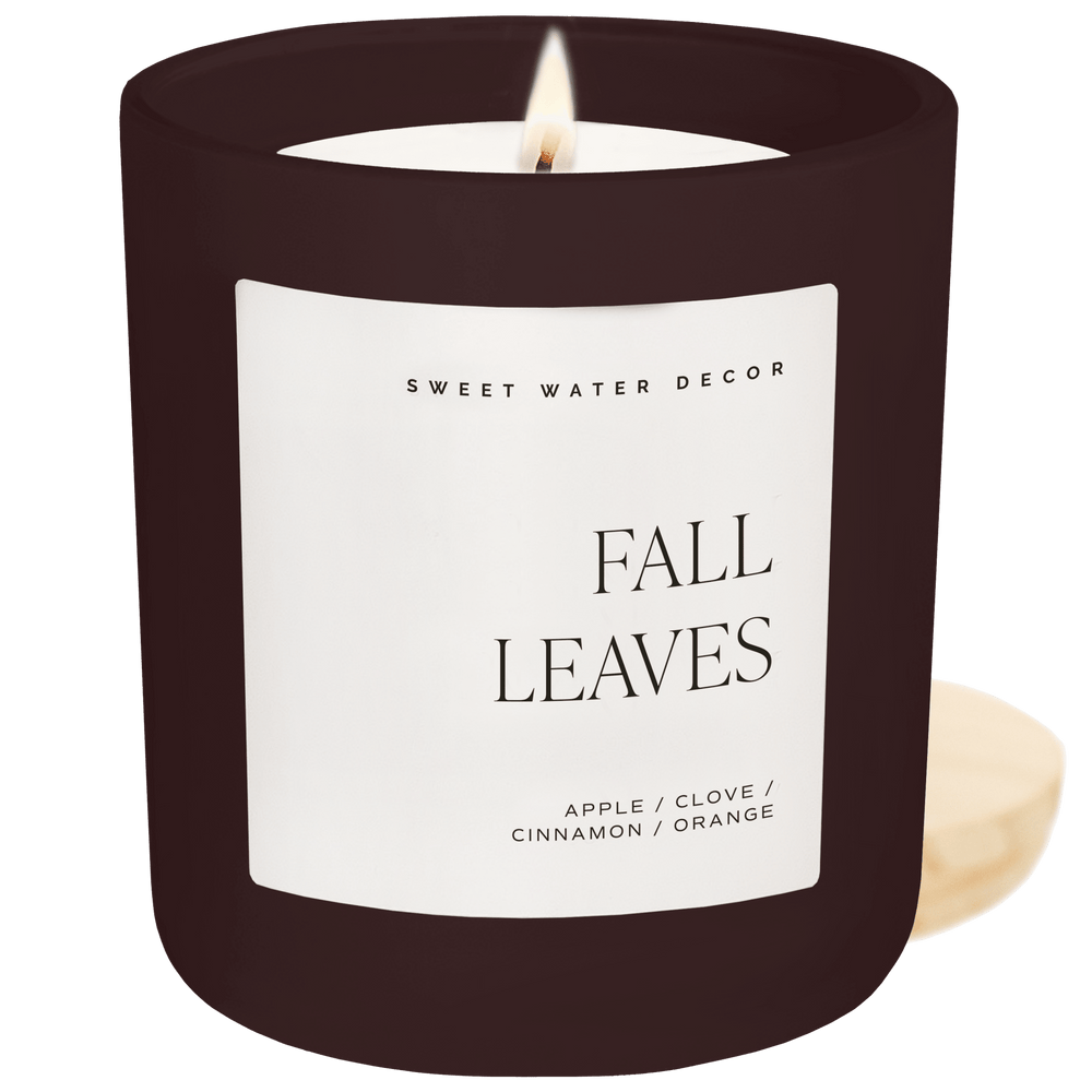 Fall Leaves Brown Matte Candle - Merry PigletsSweet Water Decor