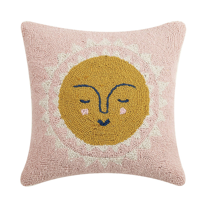 Sun Face Wool Pillow