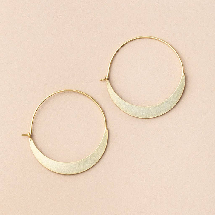 Crescent Gold Hoop Earrings