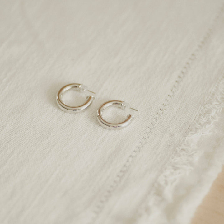 Chunky Silver Hoop Earrings