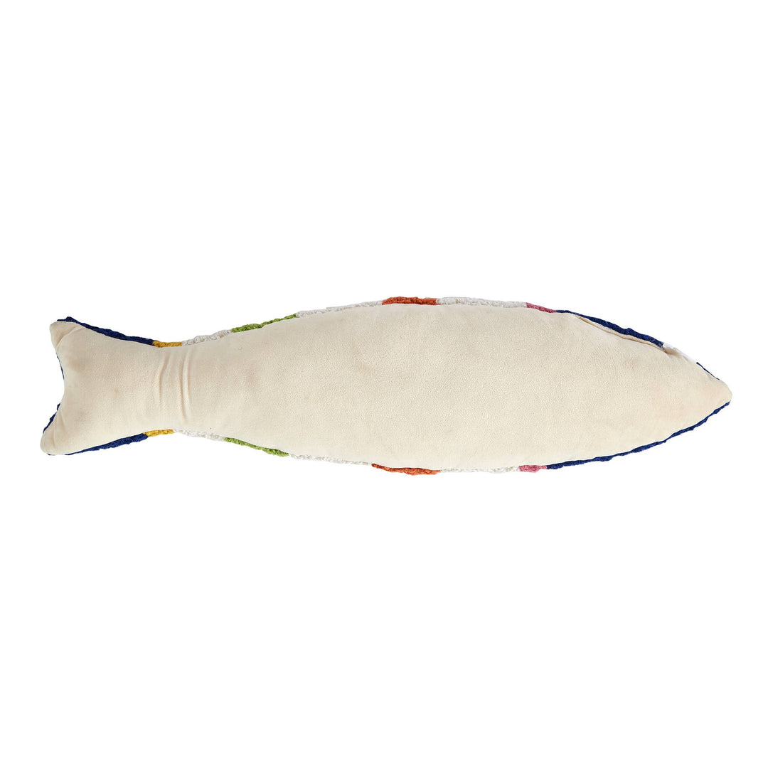 Striped Fish Wool Hooked Pillow