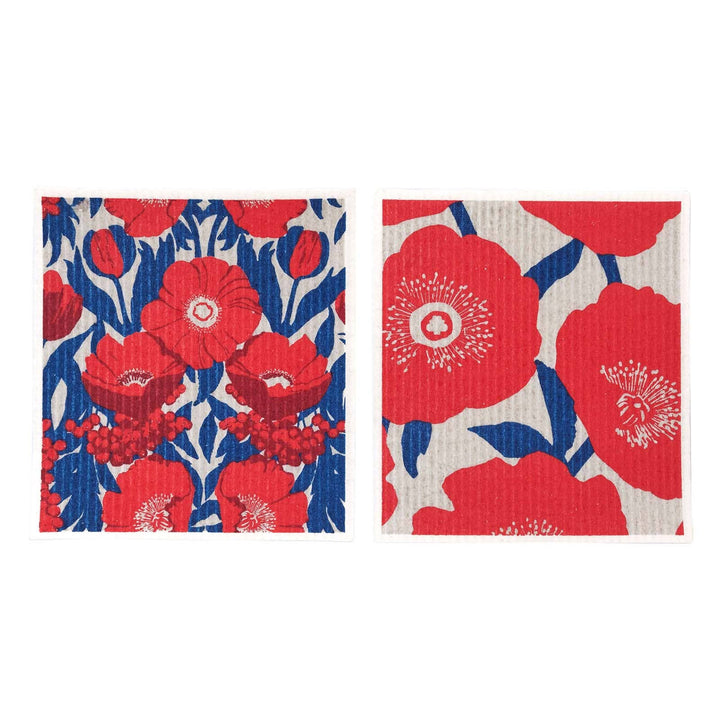 Poppies Reusable Sponge-Cloth, Set of 2