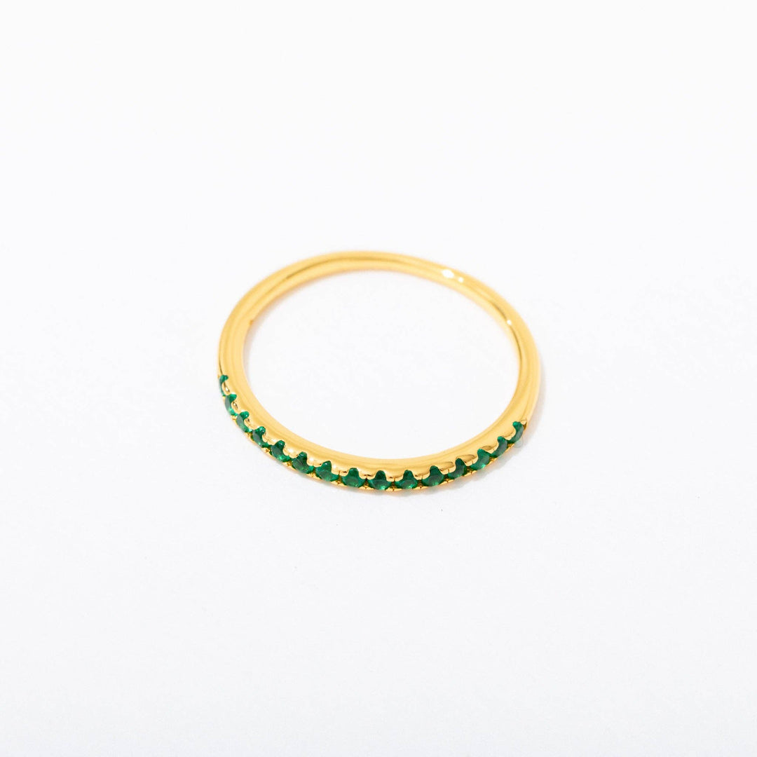 Gold Plate Half Eternity Ring: 7