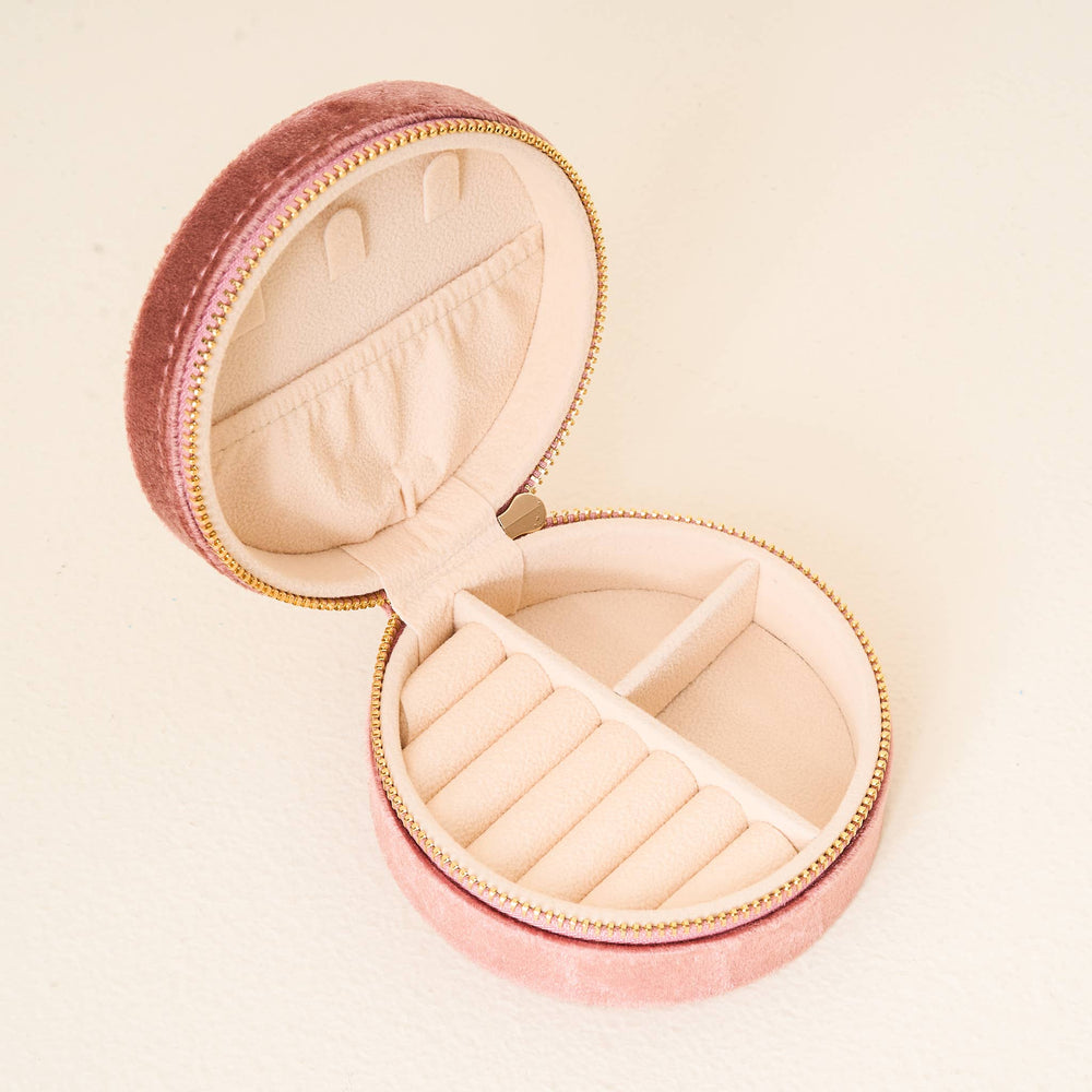 Floral Rose Round Velvet Jewelry Case - Merry PigletsThe Darling Effect
