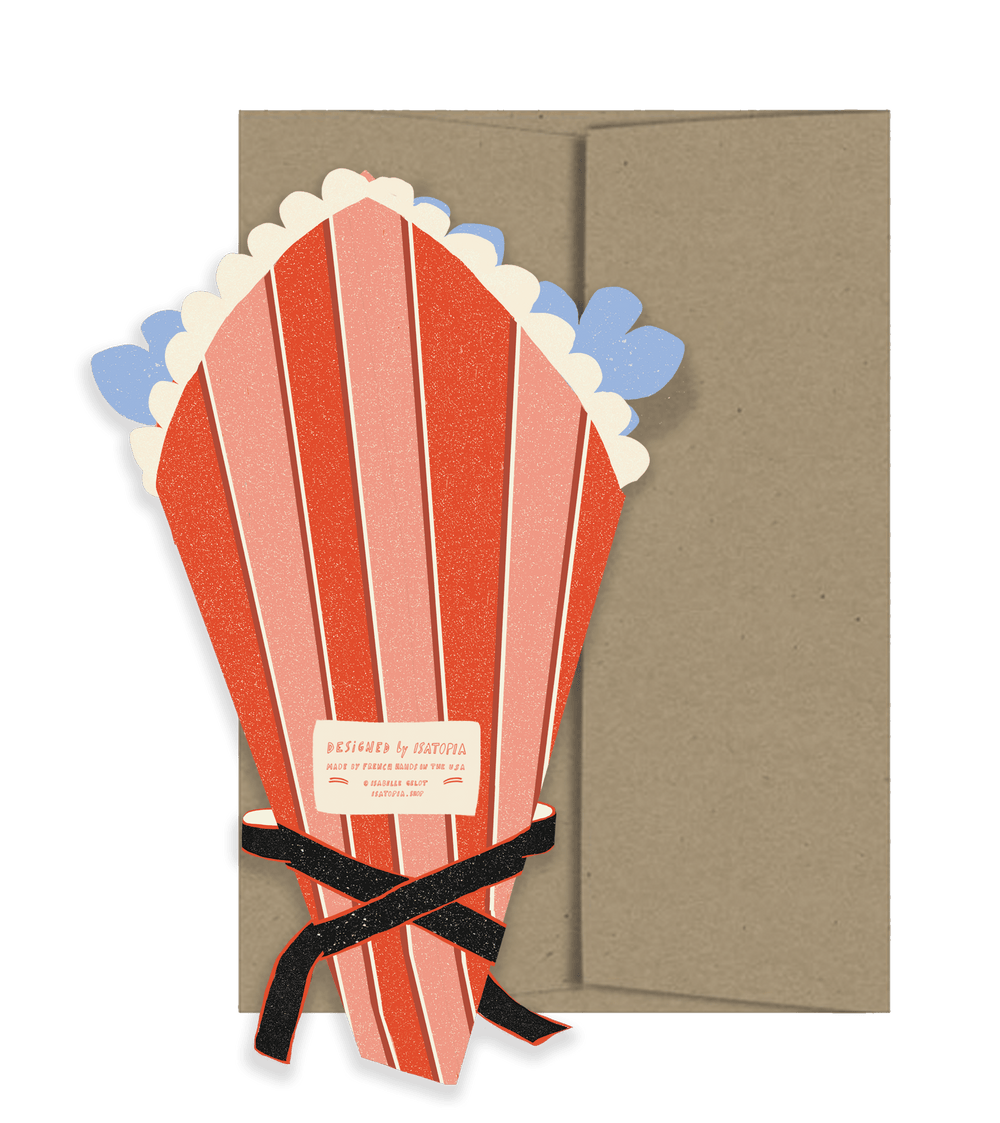 Flower Bouquet Greeting Card - Merry PigletsIsatopia