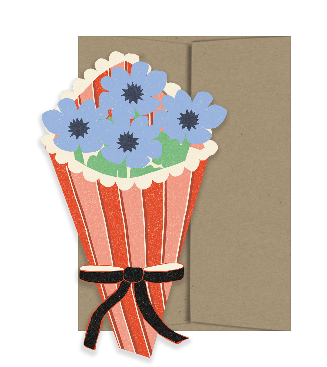 Flower Bouquet Greeting Card - Merry PigletsIsatopia