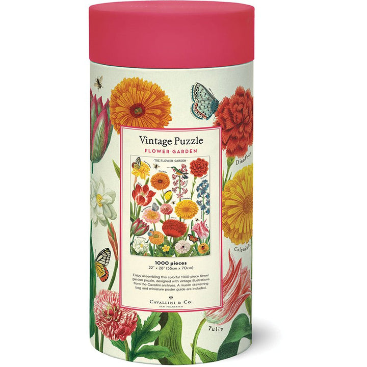 Flower Garden 1000 Piece Puzzle - Merry PigletsCavallini Papers & Co.