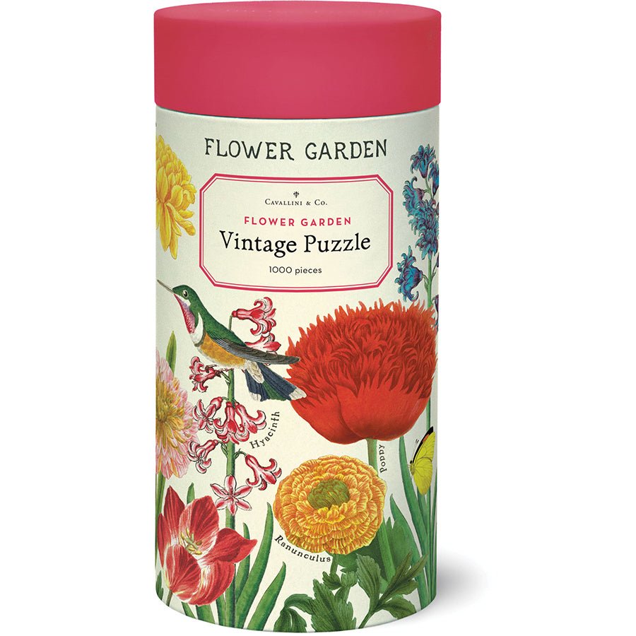 Flower Garden 1000 Piece Puzzle - Merry PigletsCavallini Papers & Co.