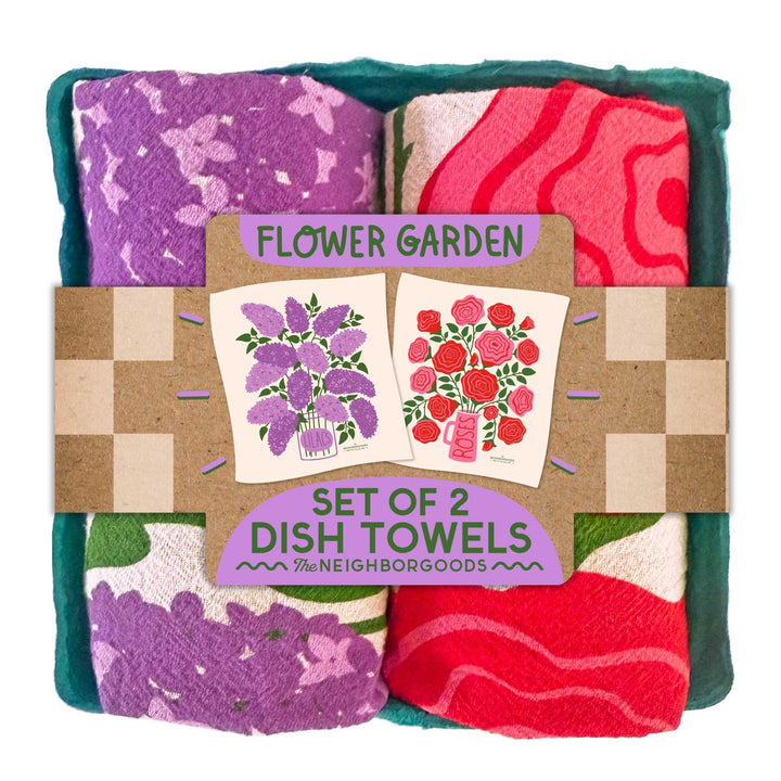 Flower Garden Tea Towel Set - Merry PigletsThe Neighborgoods