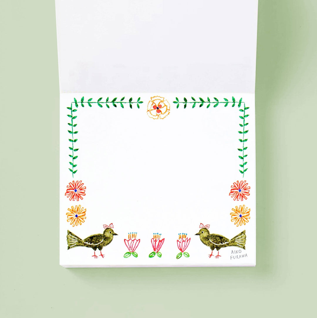 Flower Gate Block Memo Pad - Merry PigletsHer Winter Flowers