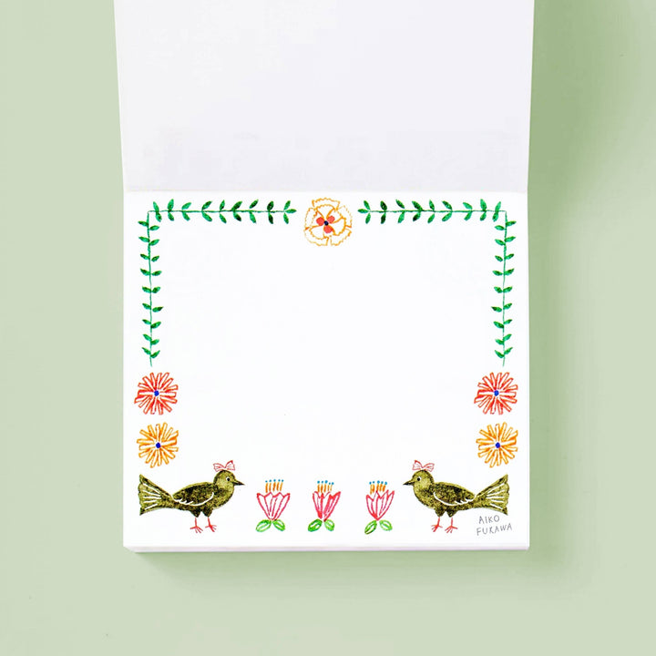 Flower Gate Block Memo Pad - Merry PigletsHer Winter Flowers