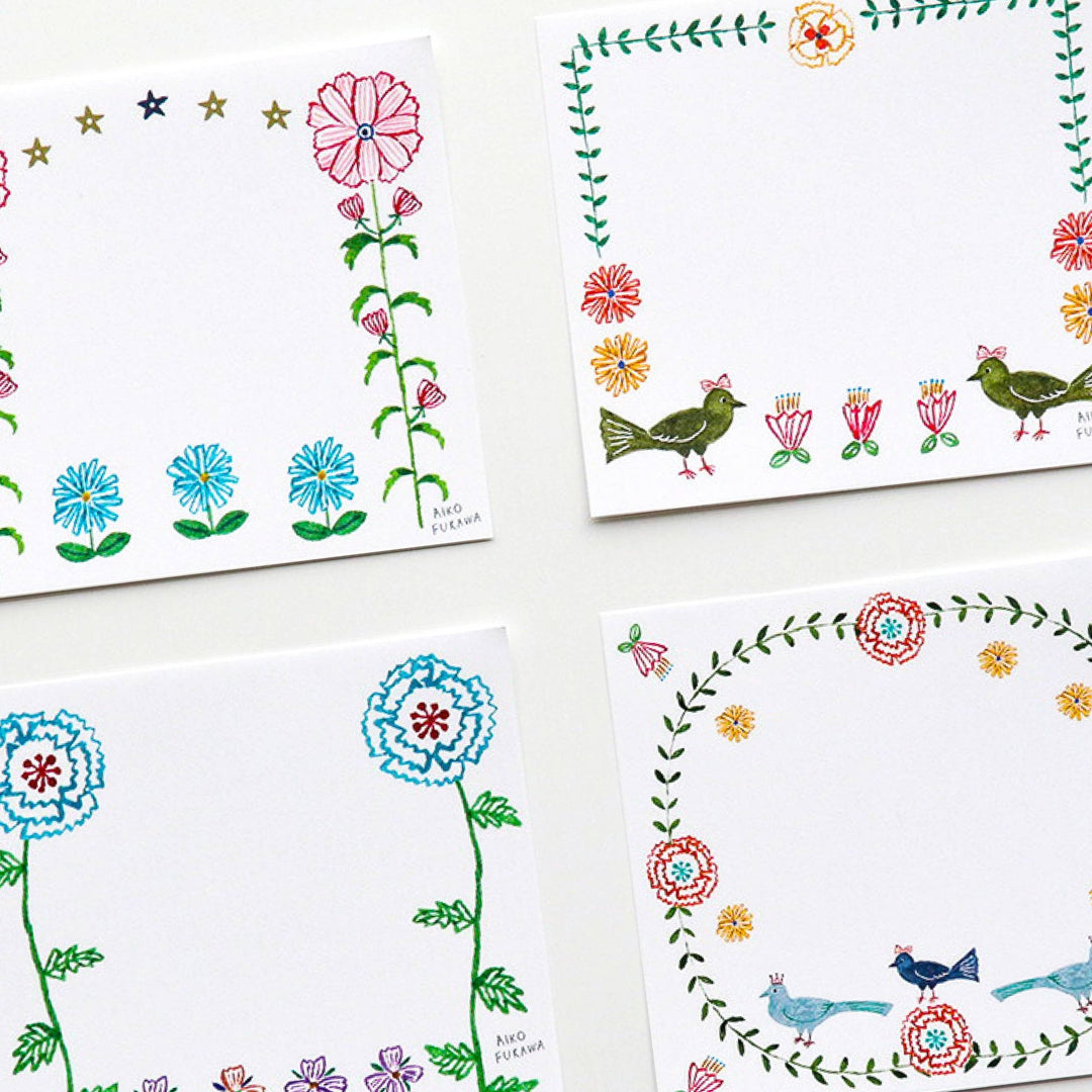 Flower Gate Block Memo Pad - Merry PigletsHer Winter Flowers