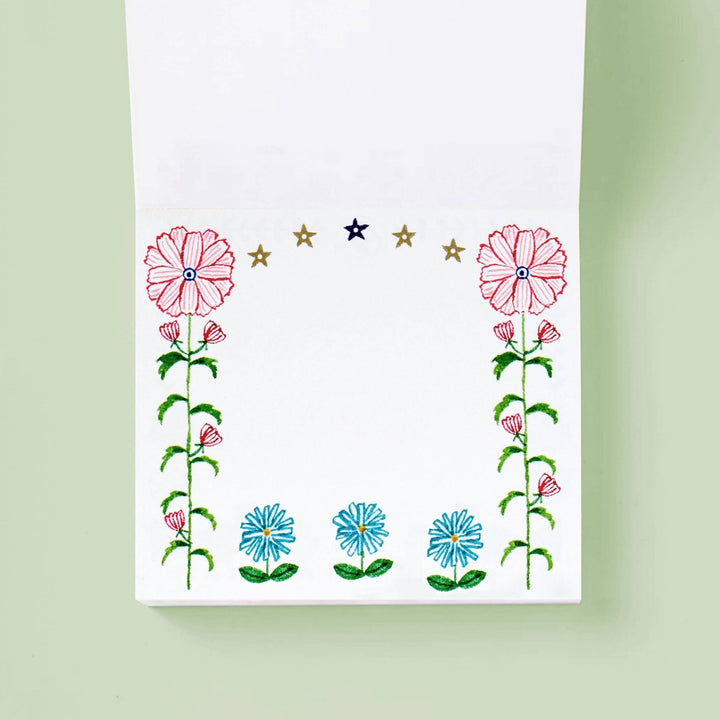 Flower Gate Block Memo Pad - Merry PigletsHer Winter Flowers