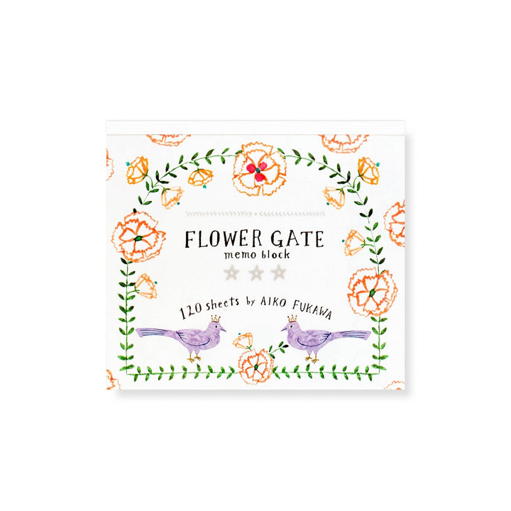 Flower Gate Block Memo Pad - Merry PigletsHer Winter Flowers