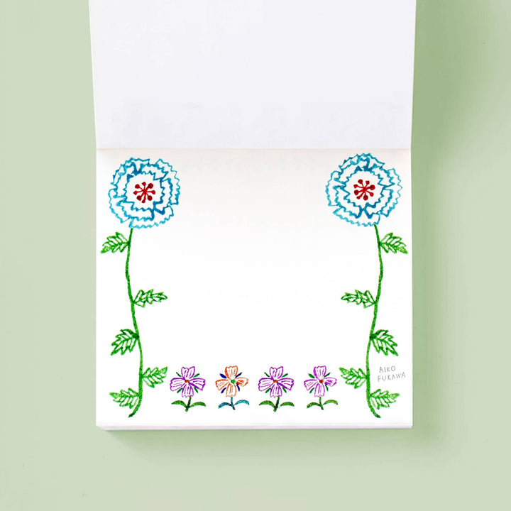 Flower Gate Block Memo Pad - Merry PigletsHer Winter Flowers