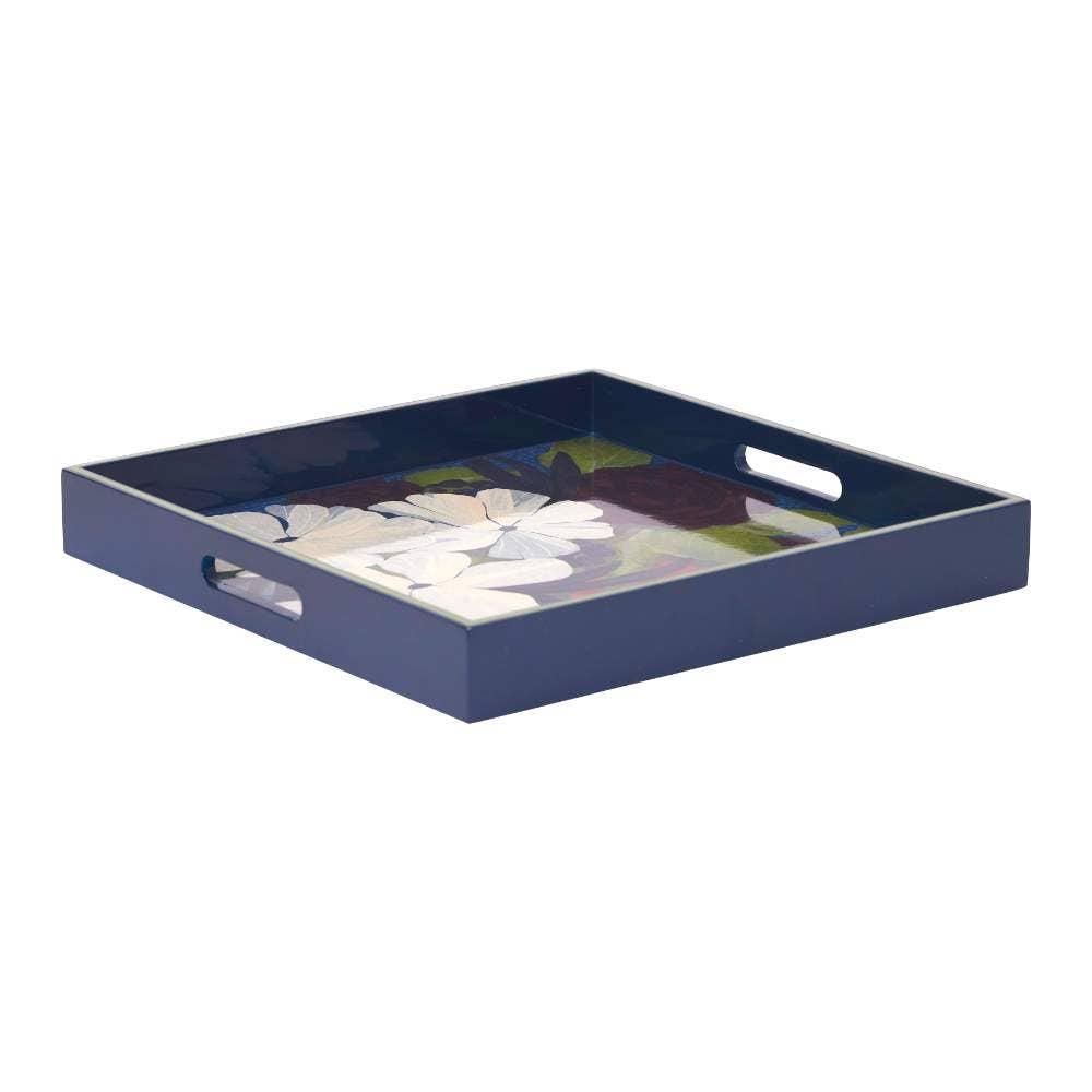 Flower Pine Square Serving Tray - Merry Pigletsrockflowerpaper
