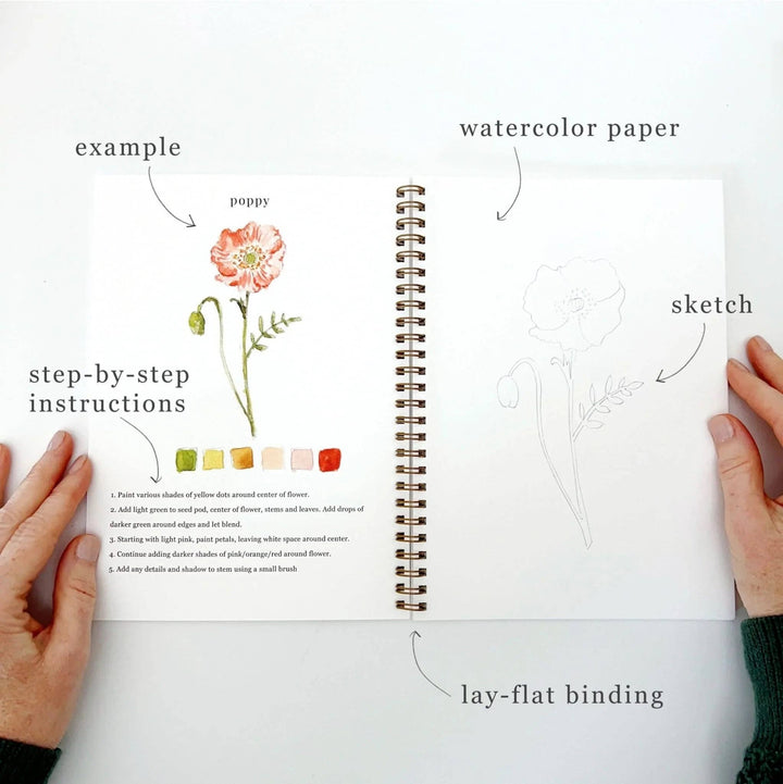 Flowers Watercolor Workbook - Merry Pigletsemily lex studio
