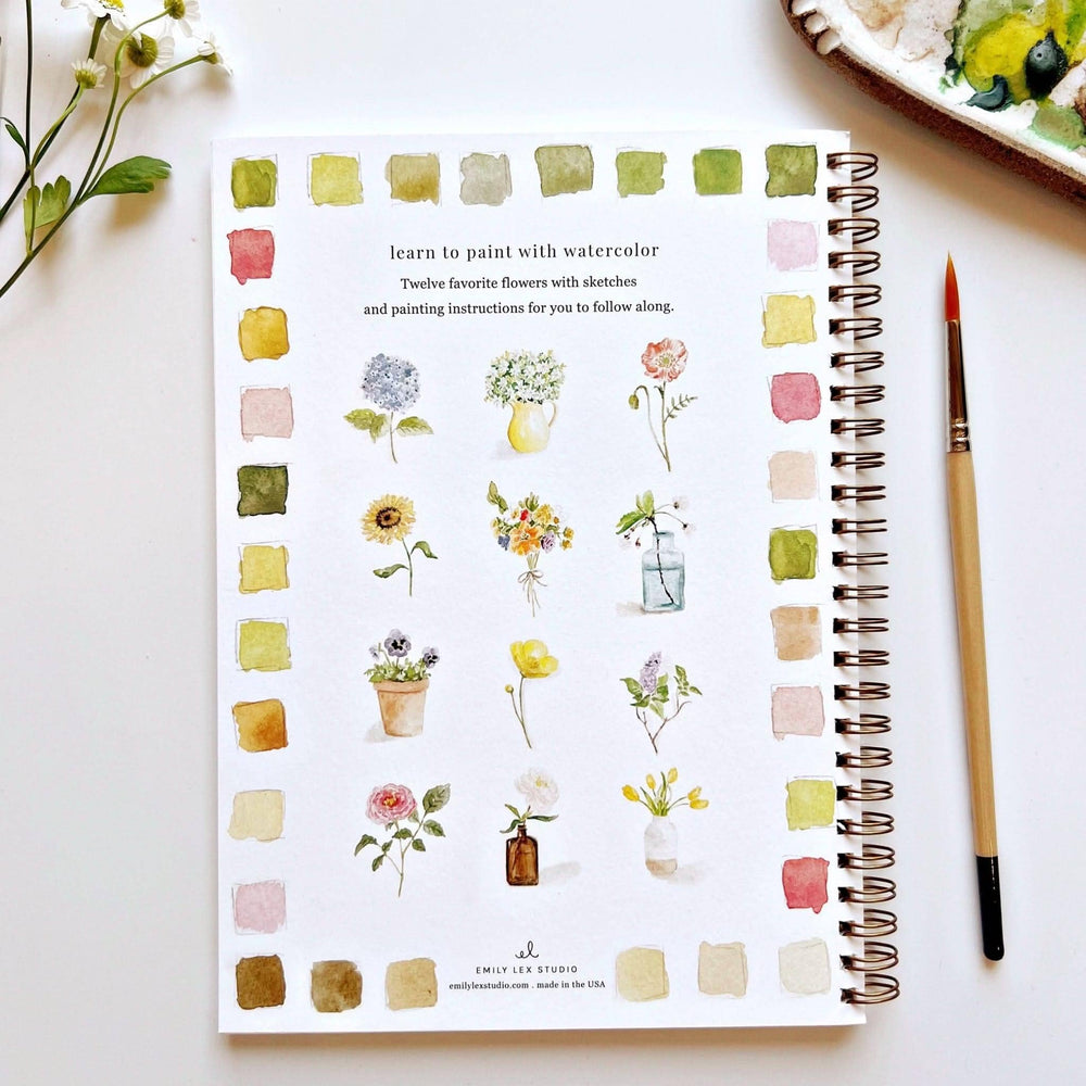 Flowers Watercolor Workbook - Merry Pigletsemily lex studio