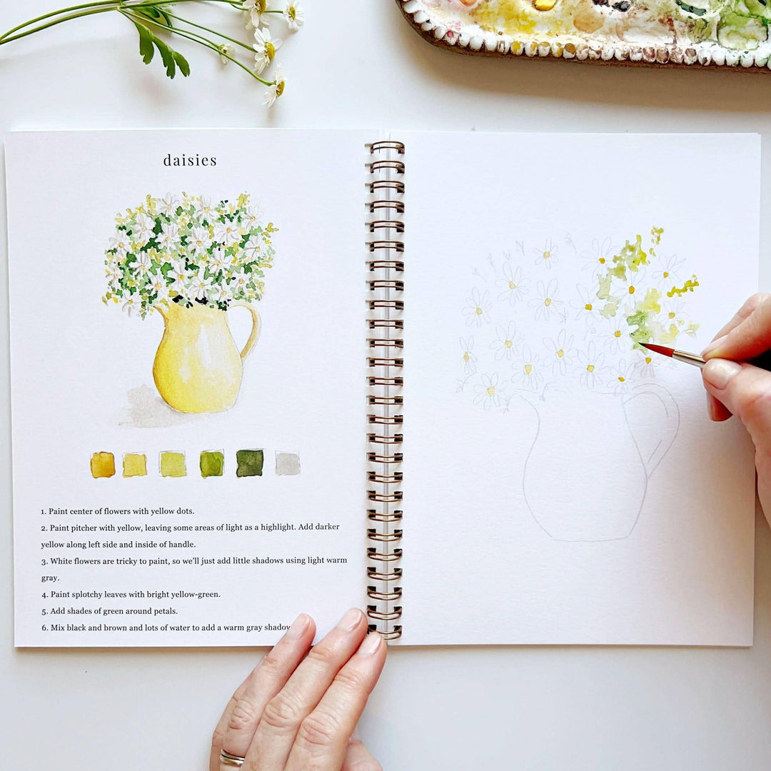 Flowers Watercolor Workbook - Merry Pigletsemily lex studio
