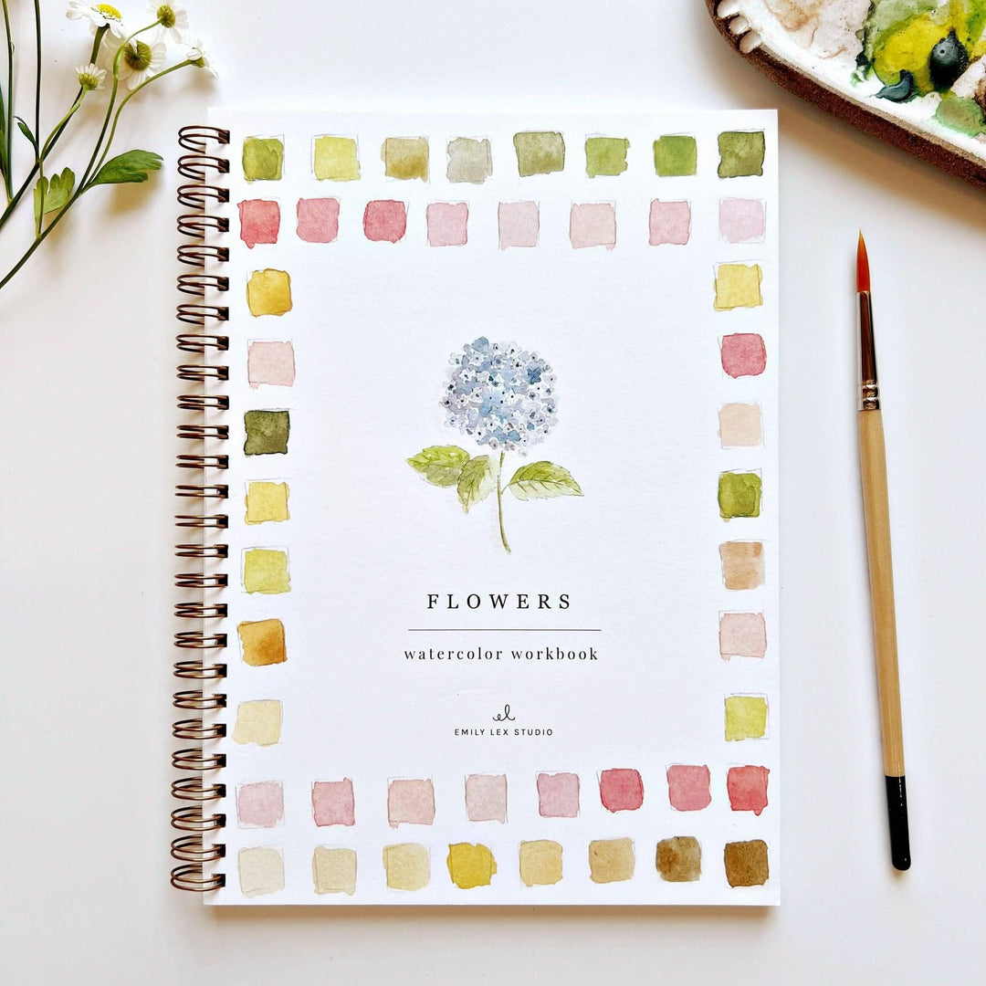 Flowers Watercolor Workbook - Merry Pigletsemily lex studio