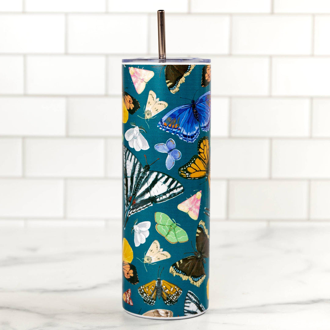 Flutter Friend Butterfly Stainless Steel Tumbler - Merry Piglets1canoe2 | One Canoe Two Paper Co.