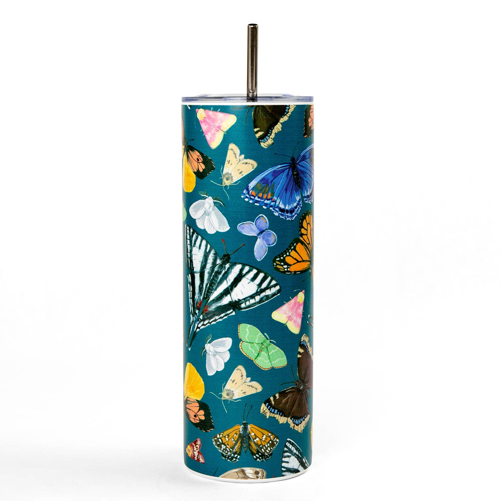 Flutter Friend Butterfly Stainless Steel Tumbler - Merry Piglets1canoe2 | One Canoe Two Paper Co.