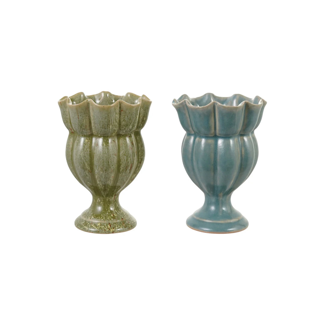 Scalloped Footed Vase
