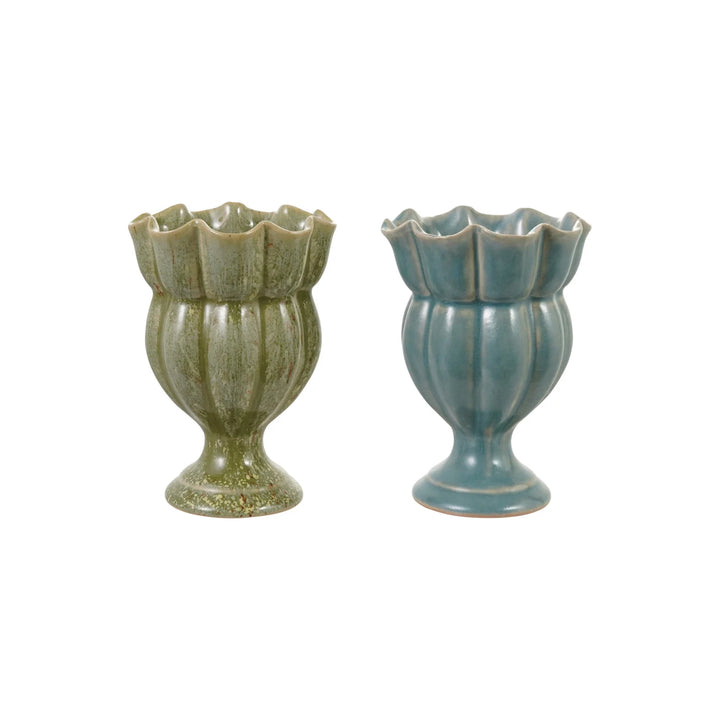 Scalloped Footed Vase