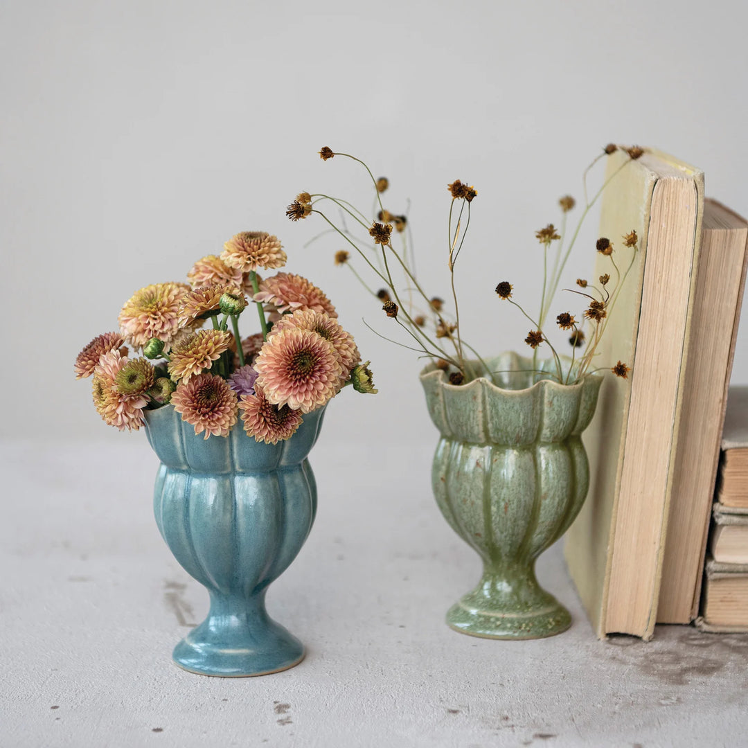 Scalloped Footed Vase