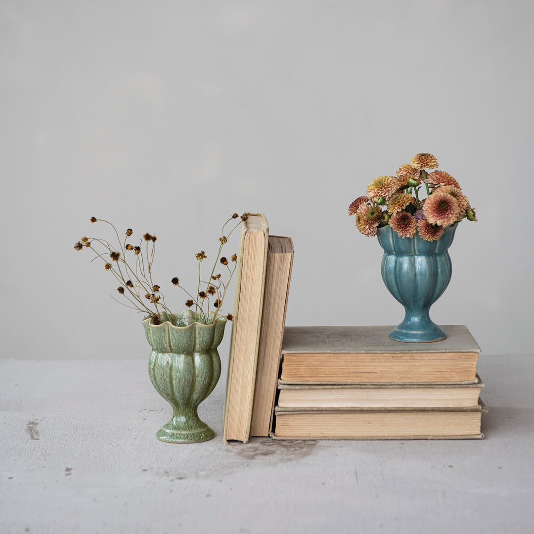 Scalloped Footed Vase