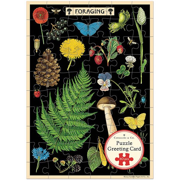 Foraging Puzzle Greeting Card - Merry PigletsCavallini Papers & Co.