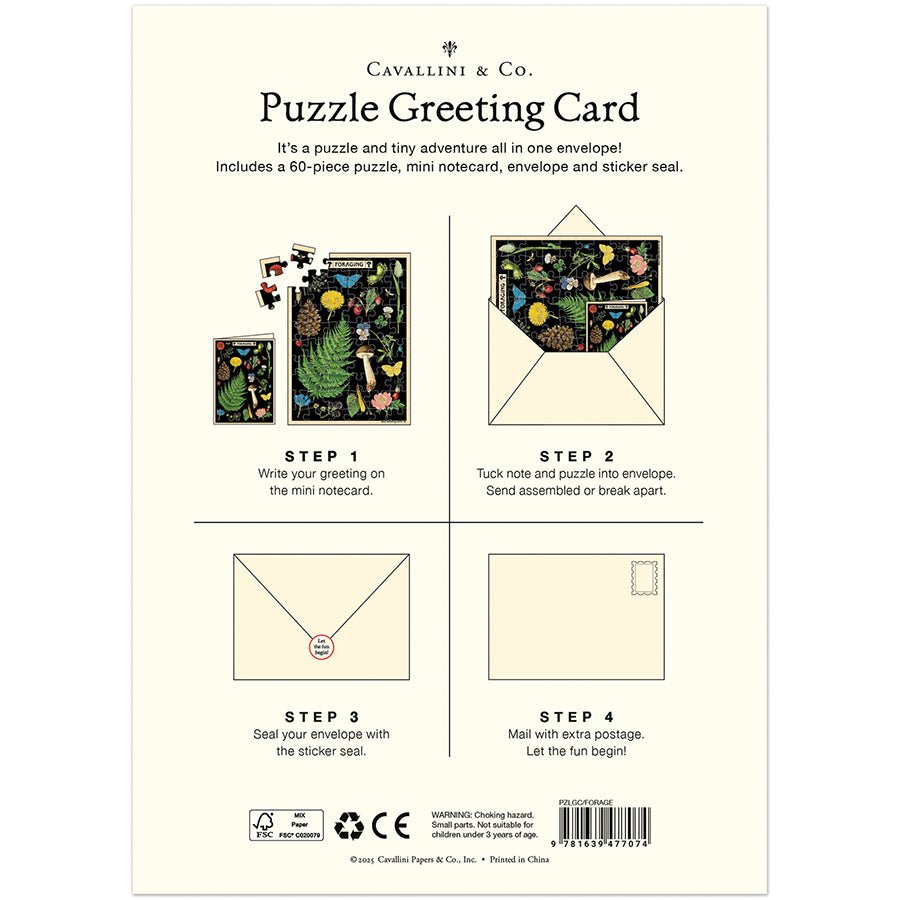Foraging Puzzle Greeting Card - Merry PigletsCavallini Papers & Co.