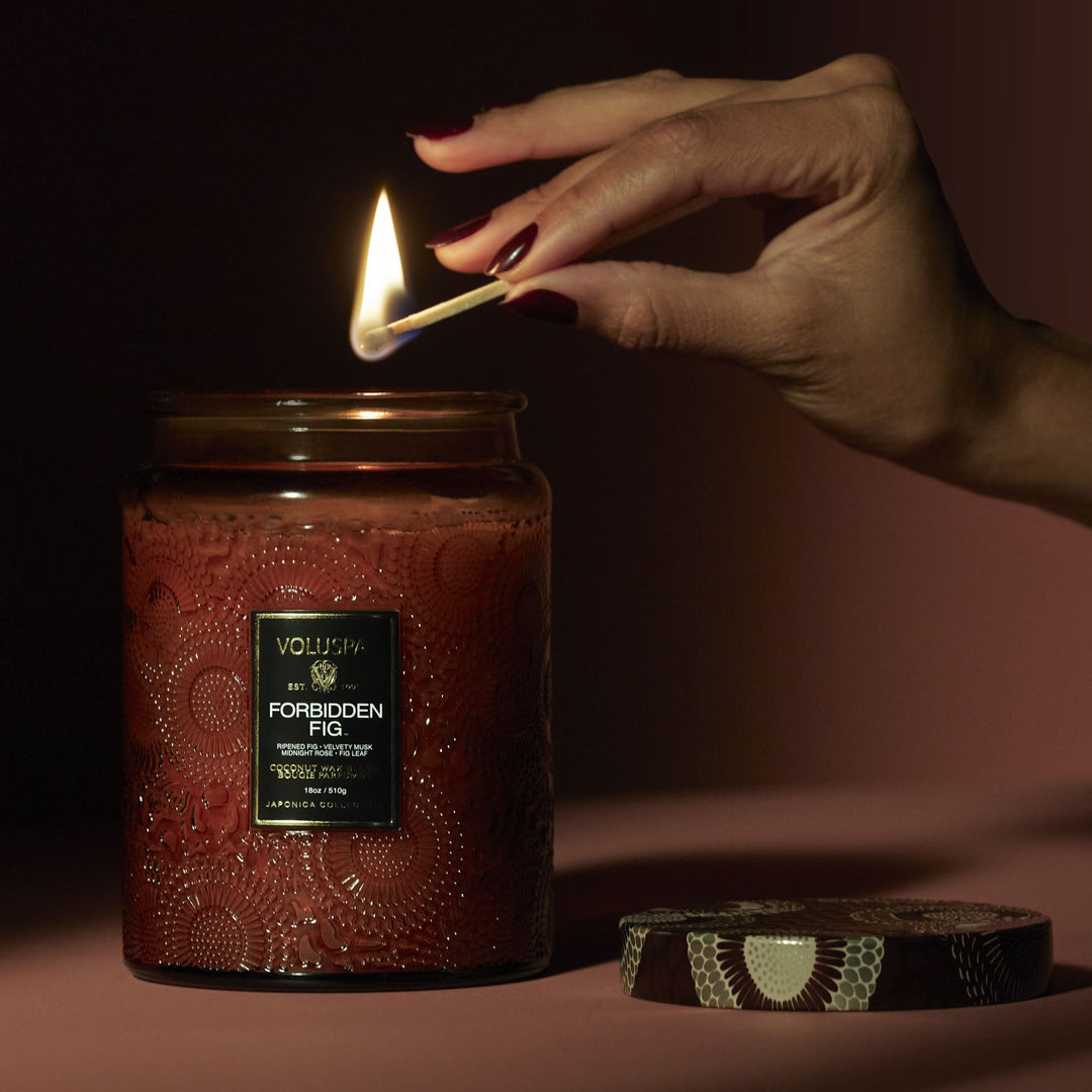Forbidden Fig Large Jar Candle - Merry PigletsVoluspa