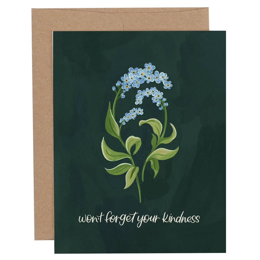 Forget - Me - Nots Thank You Greeting Card - Merry Piglets1canoe2 | One Canoe Two Paper Co.