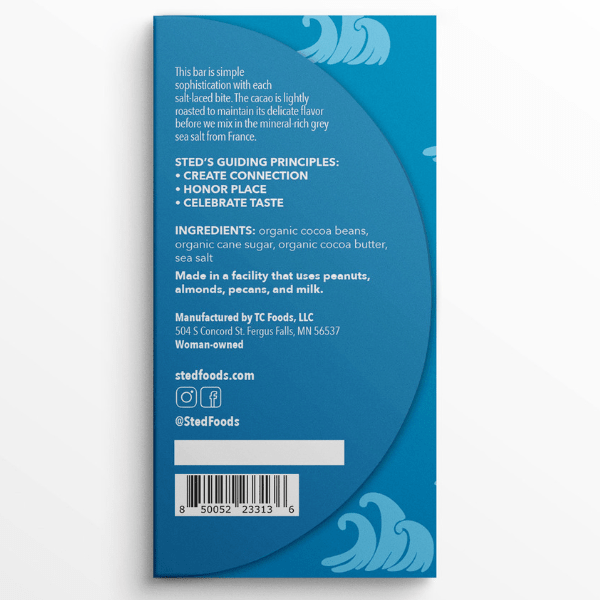 French Grey Sea Salt Mini Chocolate Bar - Merry PigletsSted Foods